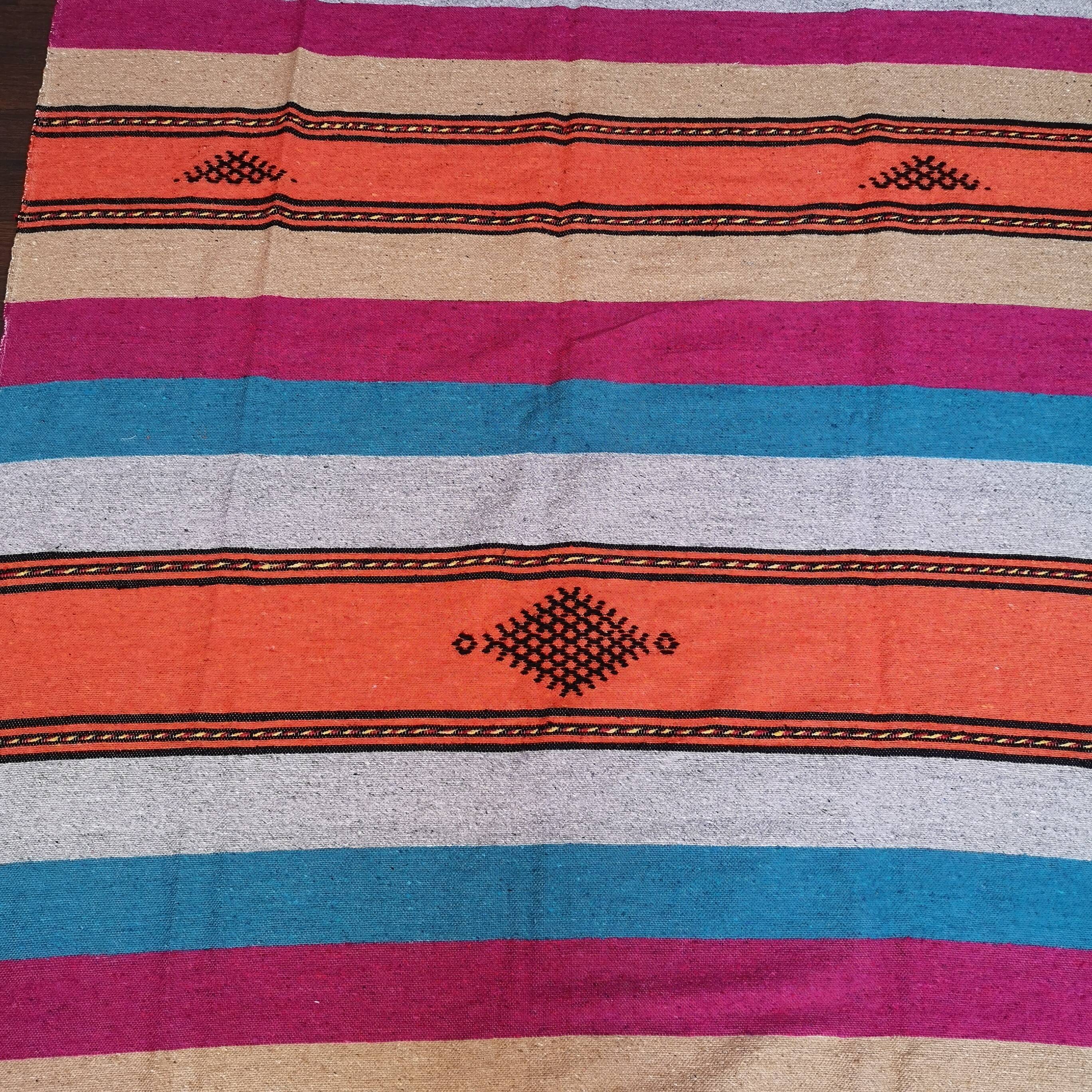 Moroccan berber carpet made multicolor hand 140 x 230 cm