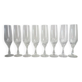 8 flûtes à champagne en cristal ciselé vintage