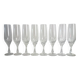 8 flûtes à champagne en cristal ciselé vintage
