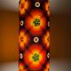Treflower table lamp, orange opaline and vintage fabric