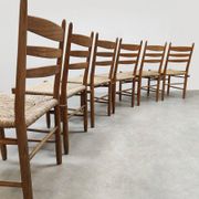 Midcentury modern raffia dining chairs vintage 1960