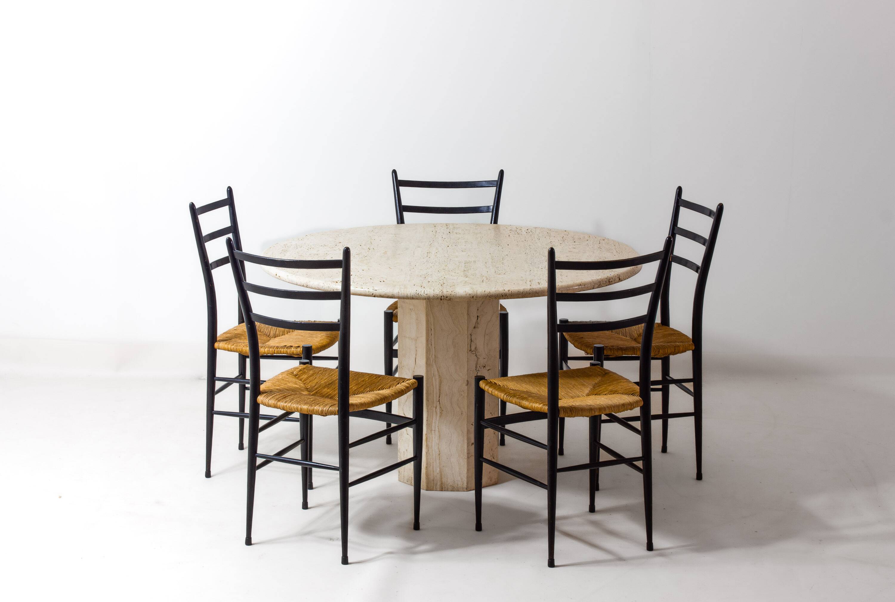 Organic travertine dining table, Italy 1970s