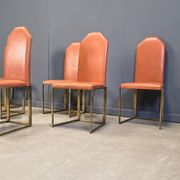 Vintage brass dining chairs by Belgochrom, 1970s