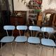Série de 4 chaises Formica bleues vintage
