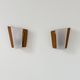 Pair of vintage perspex and wood wall lights, France 1960.