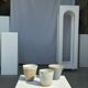 Set of 3 cups / mug in Indonesian ceramic (black, matte brown & speckled glazed)