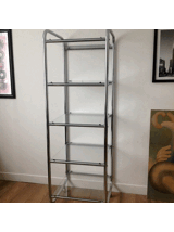Chrome and glass shelves