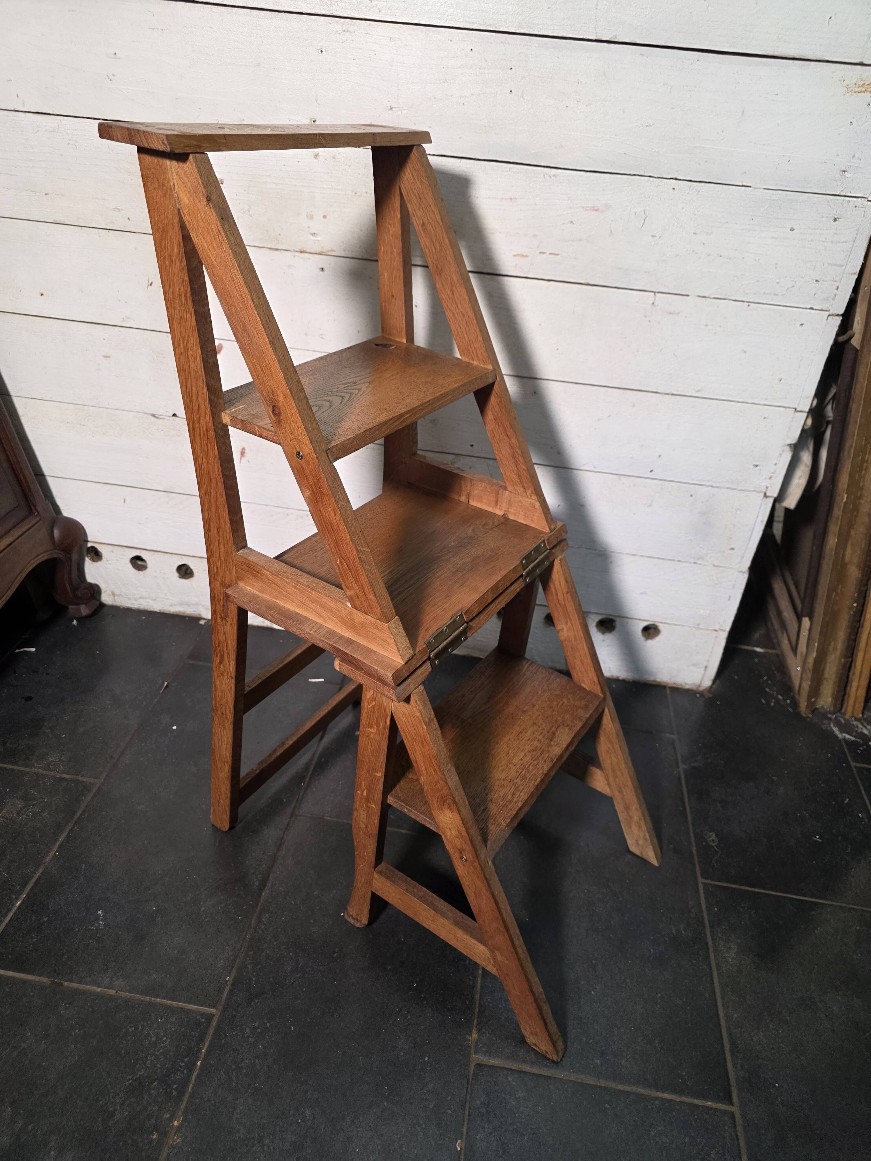 Solid oak step stool