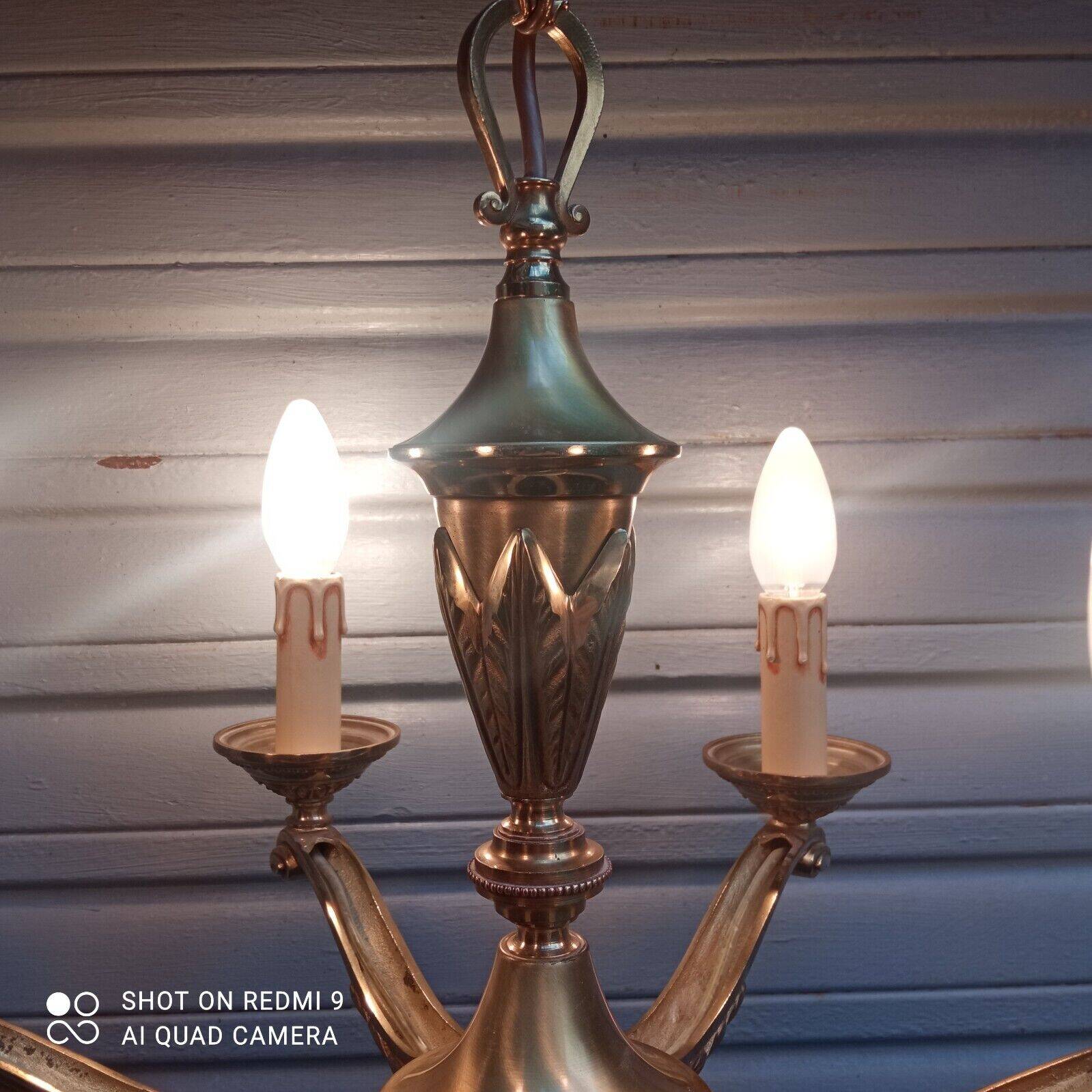 Louis XV style 6-light bronze chandelier in working order - Lucien GAU