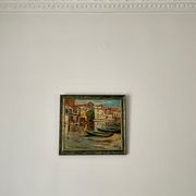Tableau signé Filhos huile sur panneau 1950  "Martigues"