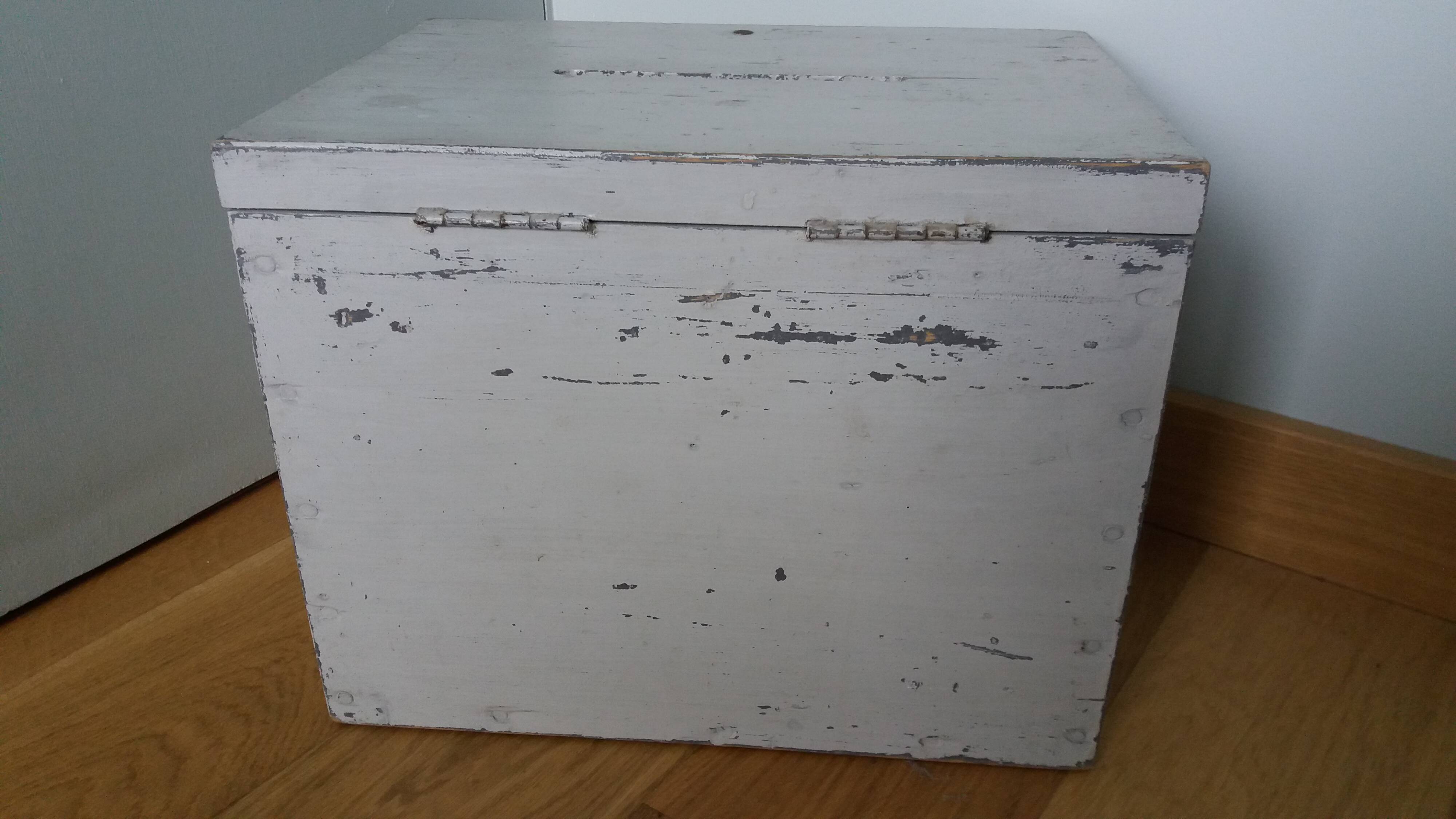Old ballot box, solid wood chest