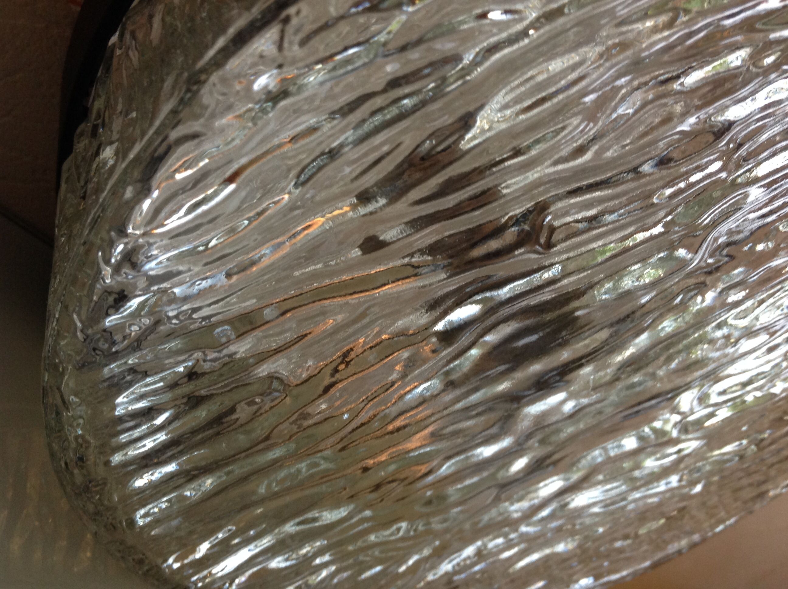 Vintage 60s-70s round ice glass ceiling light