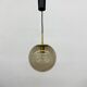 Suspension boule en laiton et verre fumé de Limburg Glashütte, années 1970