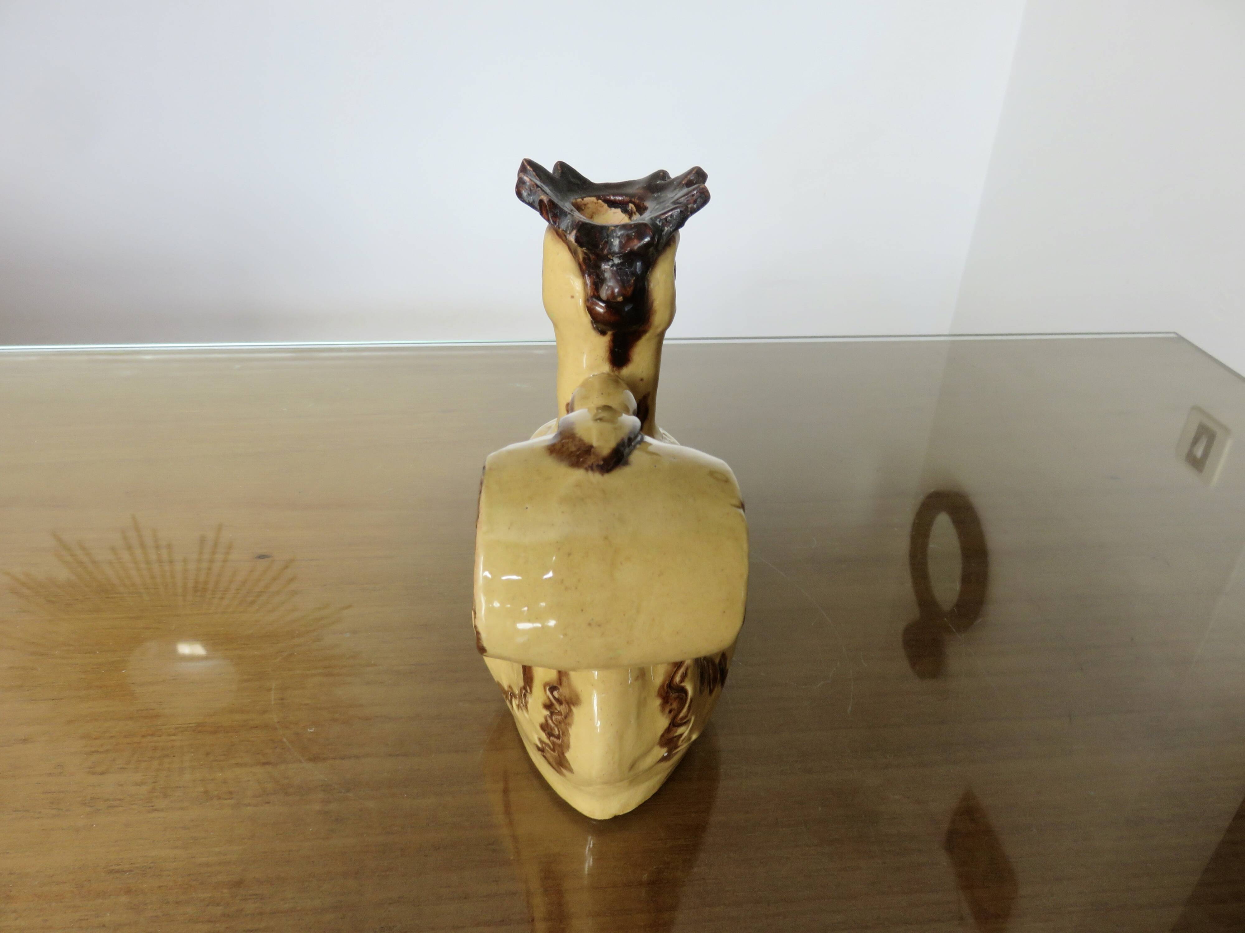 Ceramic candlestick "the rooster" from Périgourdine pottery, 1960