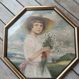Portrait of a child with a bouquet
