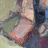 Vintage Modernist Swedish School Abstract Oil Painting