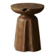 TIA side table stool in hand-carved solid recycled teak.
