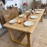 Solid oak table with birch extensions