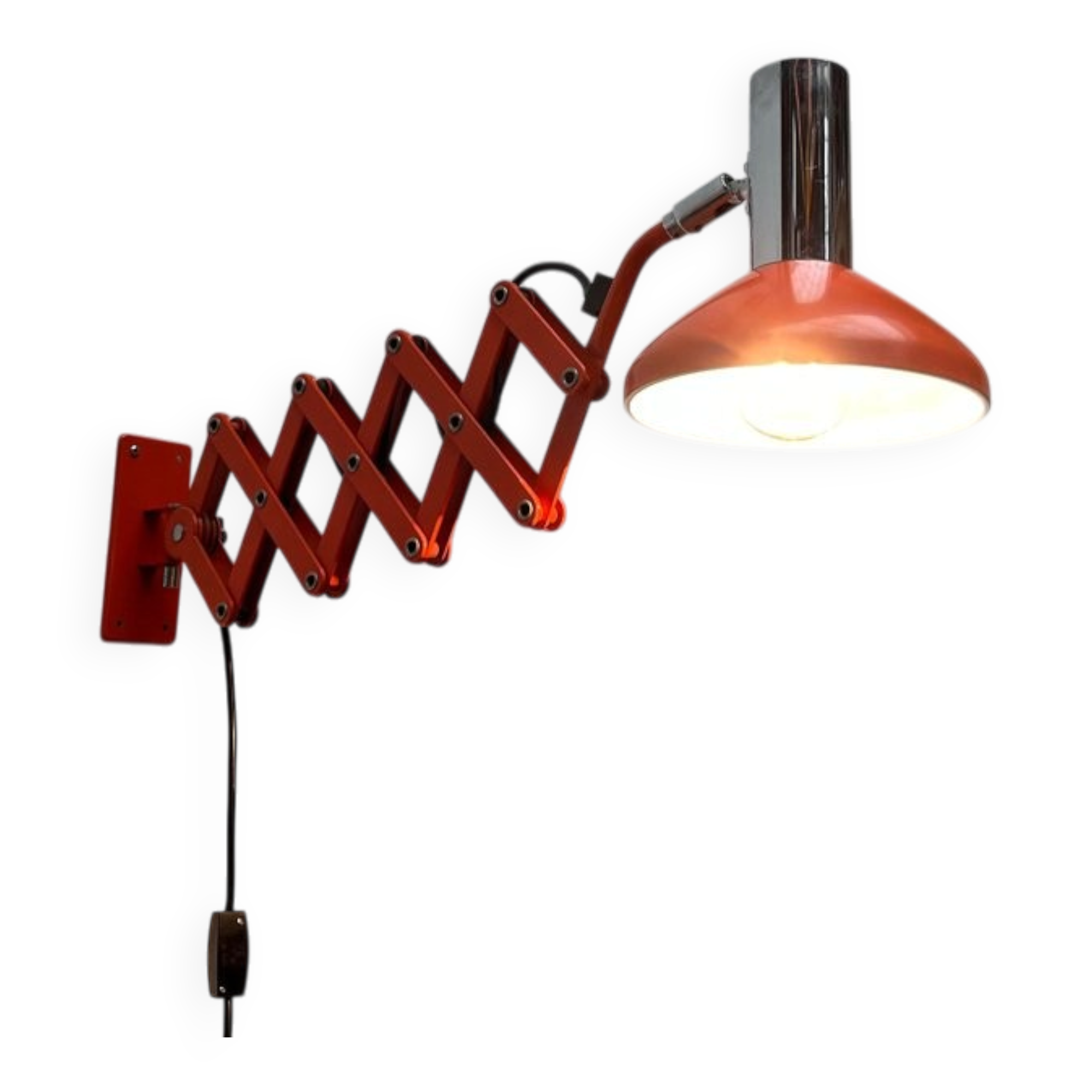 Mid-Century German Space Scissor Wall Lamp by Hustadt Leuchten, 1960s, set of 2