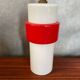 Old Opaline Pendant Light White & Red 70s Vintage
