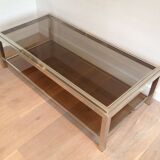 Rectangular chrome coffee table