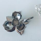 Silver flower candle holder