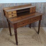 Wooden desk with turned feet