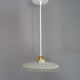 Flat white opaline hanging with transparent toothed collar