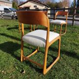 Set of 4 Baumann sled chairs with restored seats