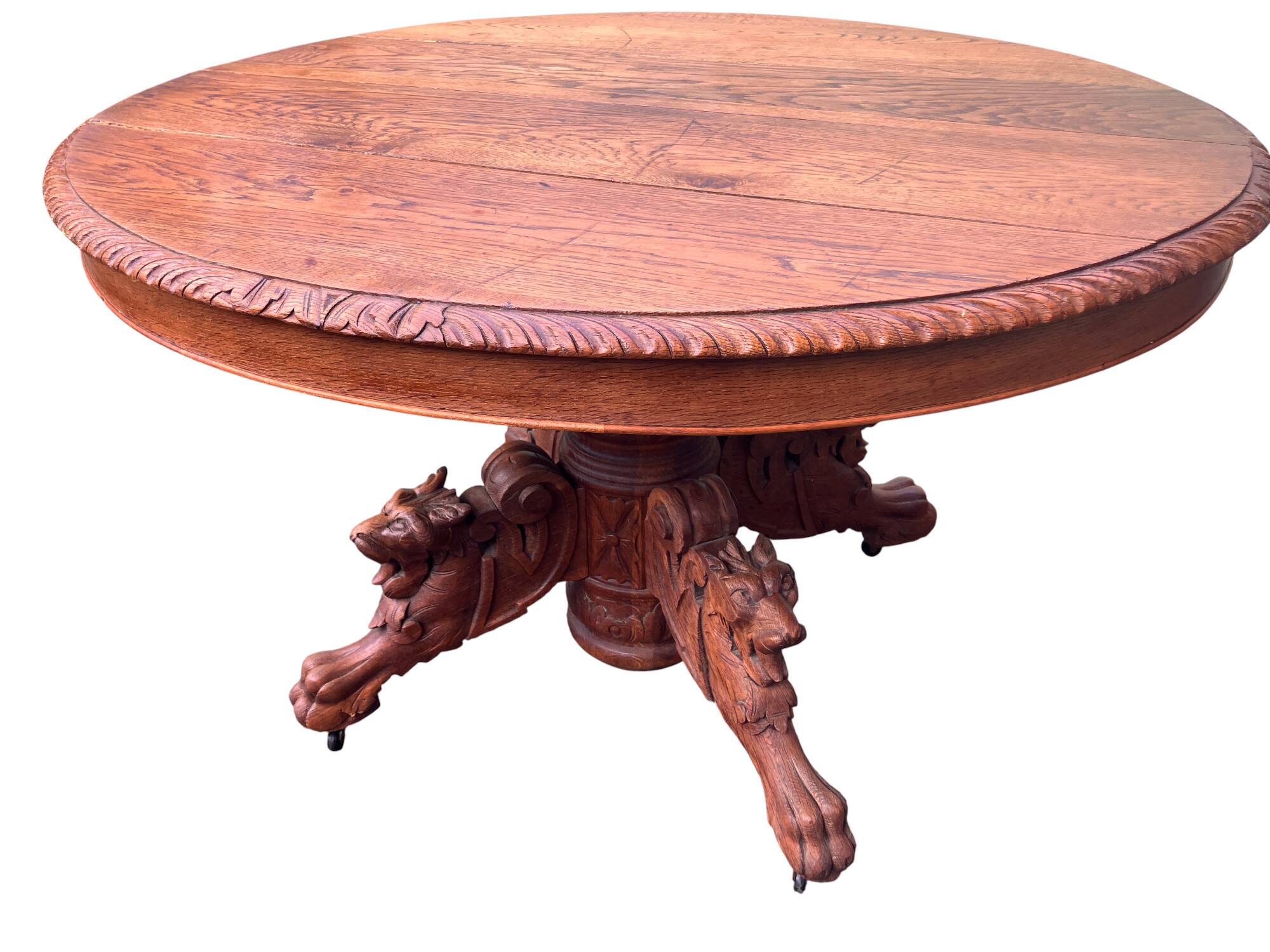 Large round oak table