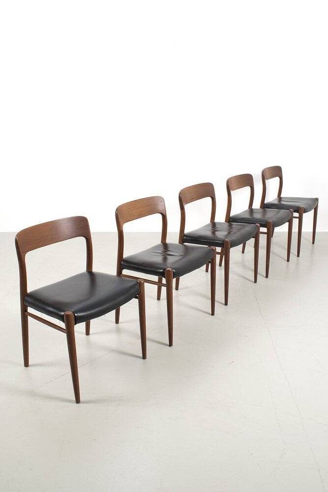 Dining Chairs by Niels Møller, Set of 5