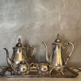 Silver-plated tea and coffee service with tray