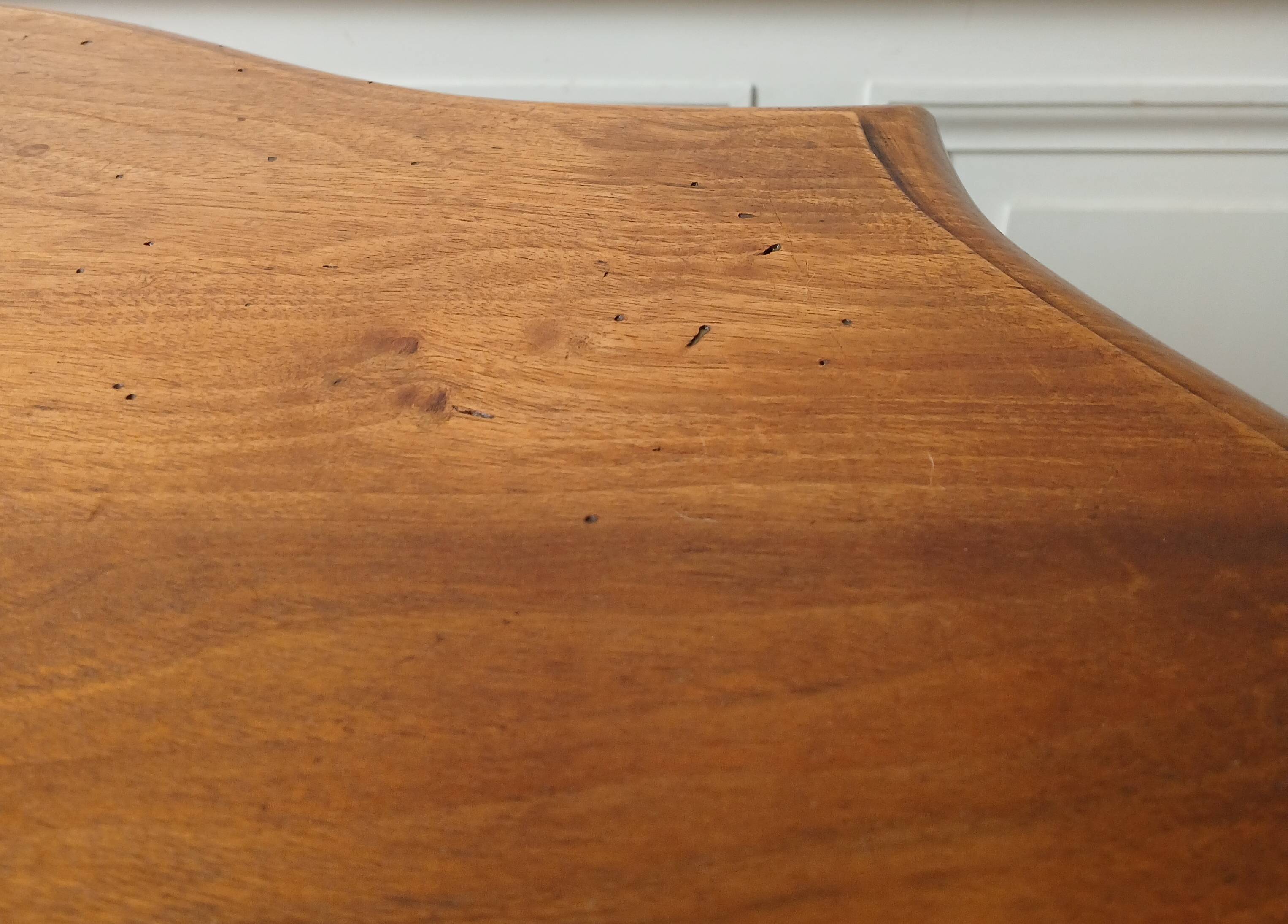 "Violin" tripod console table in blond walnut