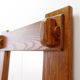 Brutalist wall mirror with a solid wood frame - 1960s