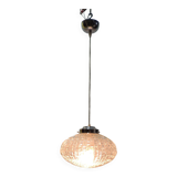 1970s vintage cut glass suspension – retro design ball lamp – L