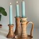 3 vintage handcrafted pottery candle holders
