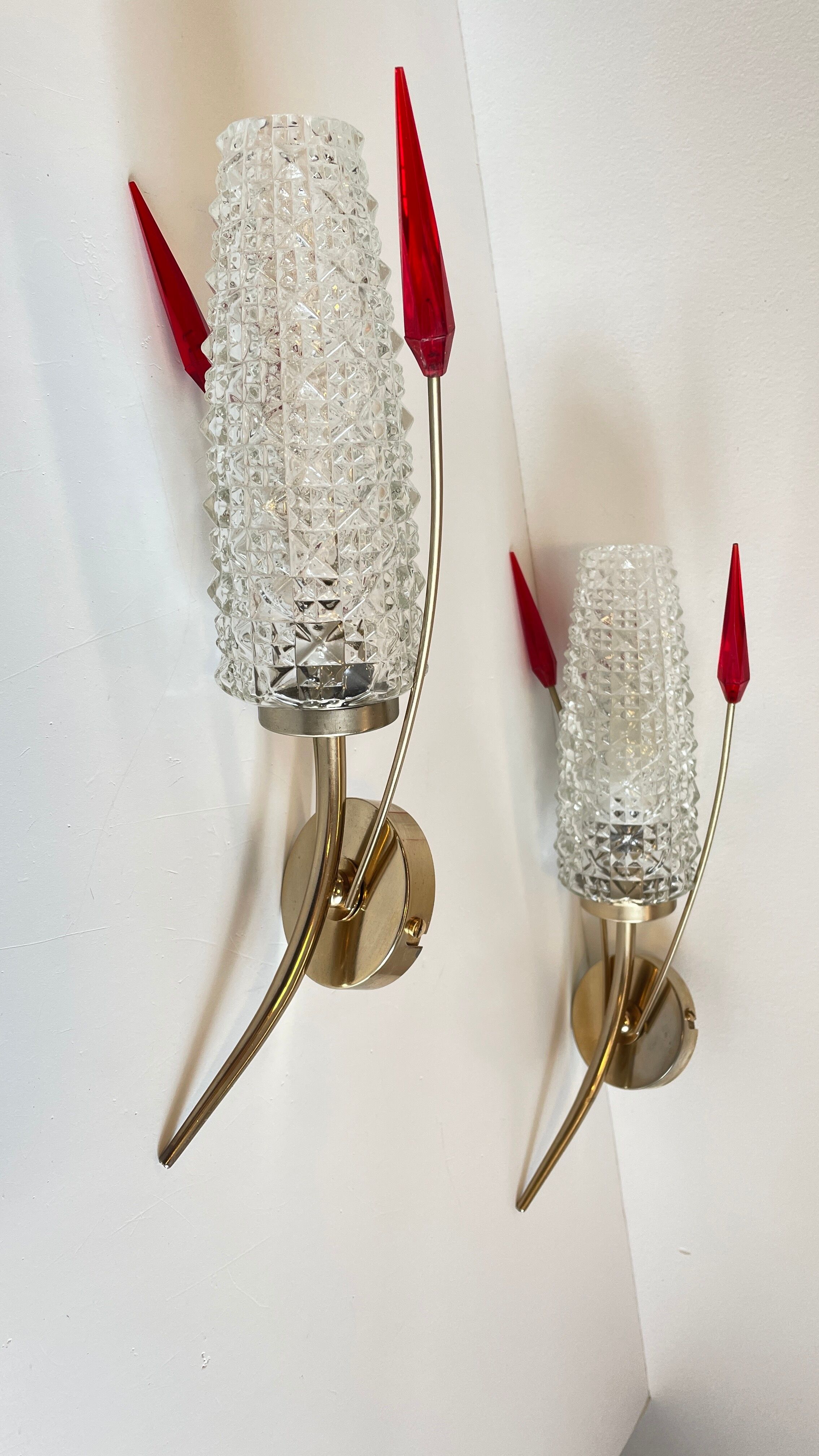 Pair of retro wall lamps 60s