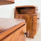 Set of 2 art-deco bedside tables with bakelite handles