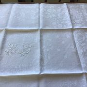 Set of 12 19th century white napkins marked “BL”