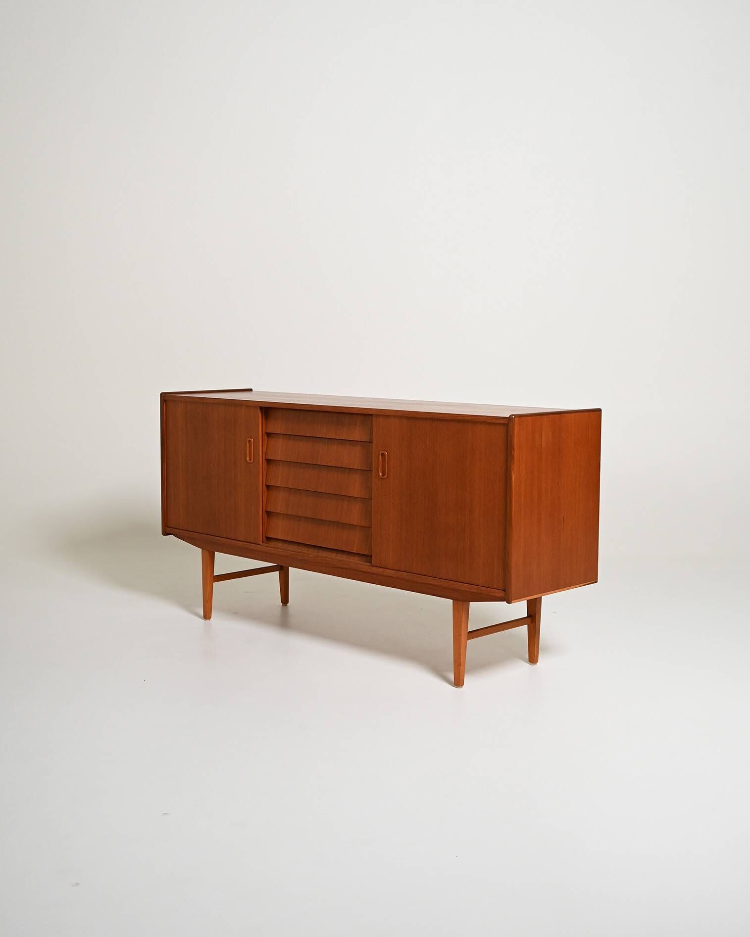Scandinavian teak sideboard with sliding doors, 1960s