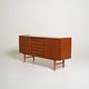 Scandinavian teak sideboard with sliding doors, 1960s