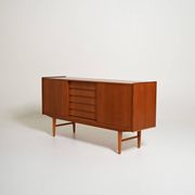 Scandinavian teak sideboard with sliding doors, 1960s