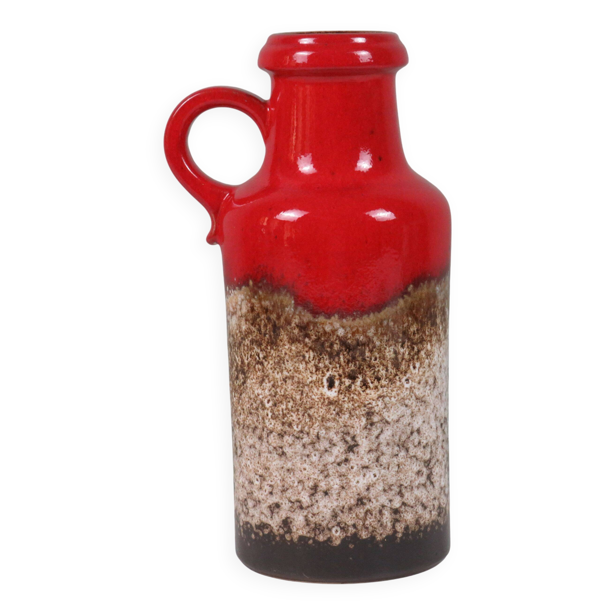 Large Scheurich “Fat Lava” vase with handle – West Germany, model 407-3