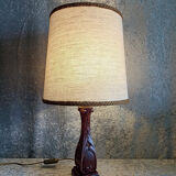 Wooden foot lamp with conical shade
