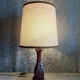 Wooden foot lamp with conical shade