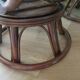 Vintage set of 2 swivel chairs in bamboo and rattan - Papasan shape