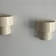 Pair of vintage modernist wall lights, white lacquered metal, Sweden 1970