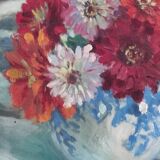Oil Table bouquet of flowers