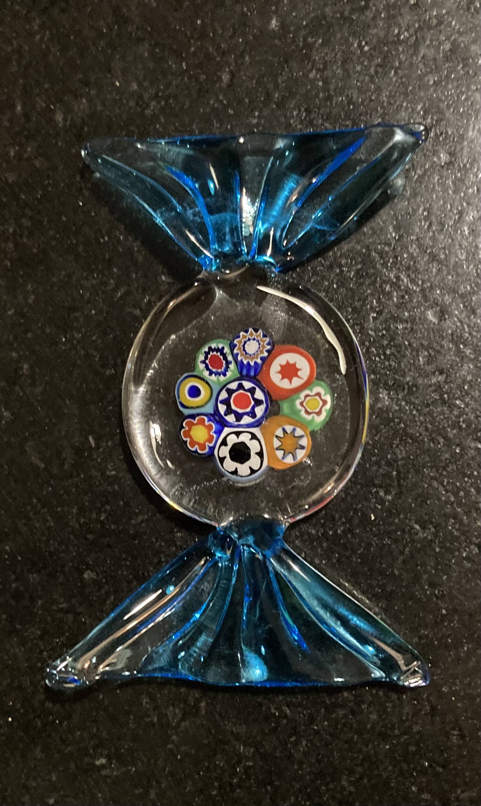 Set of Murano glass candy shaped knife holders