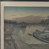 Lithograph by Henri Rivière The Pont des Saints-Pères and the Louvre